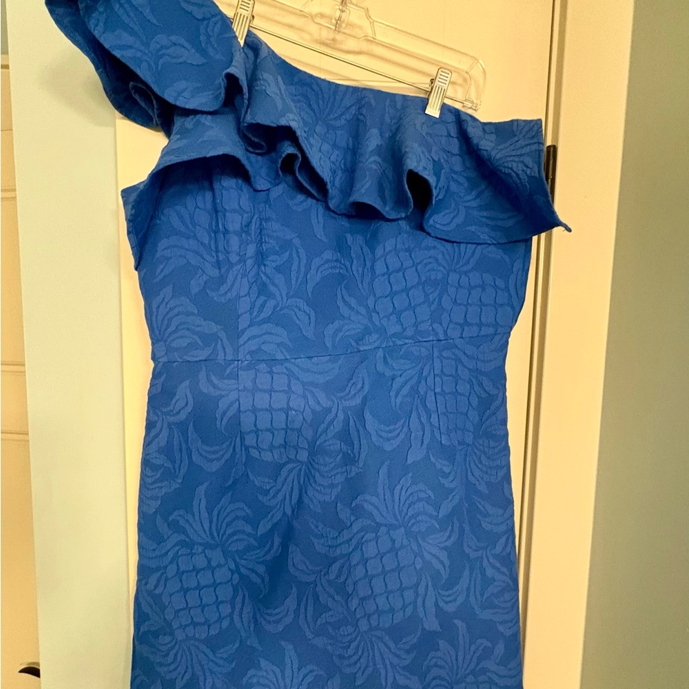 Blue One-Shoulder Ruffle skort - Picture 6 of 6